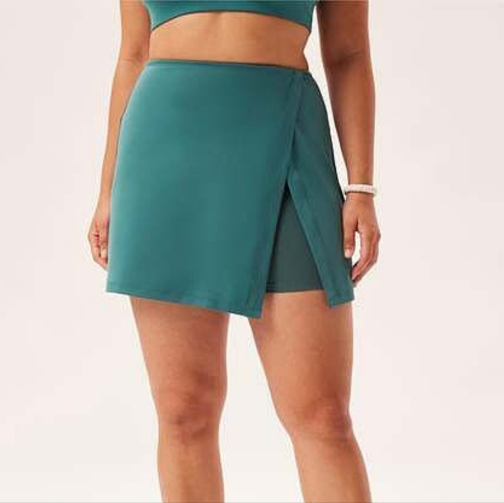 girlfriend collective Teal Athletic Skort
